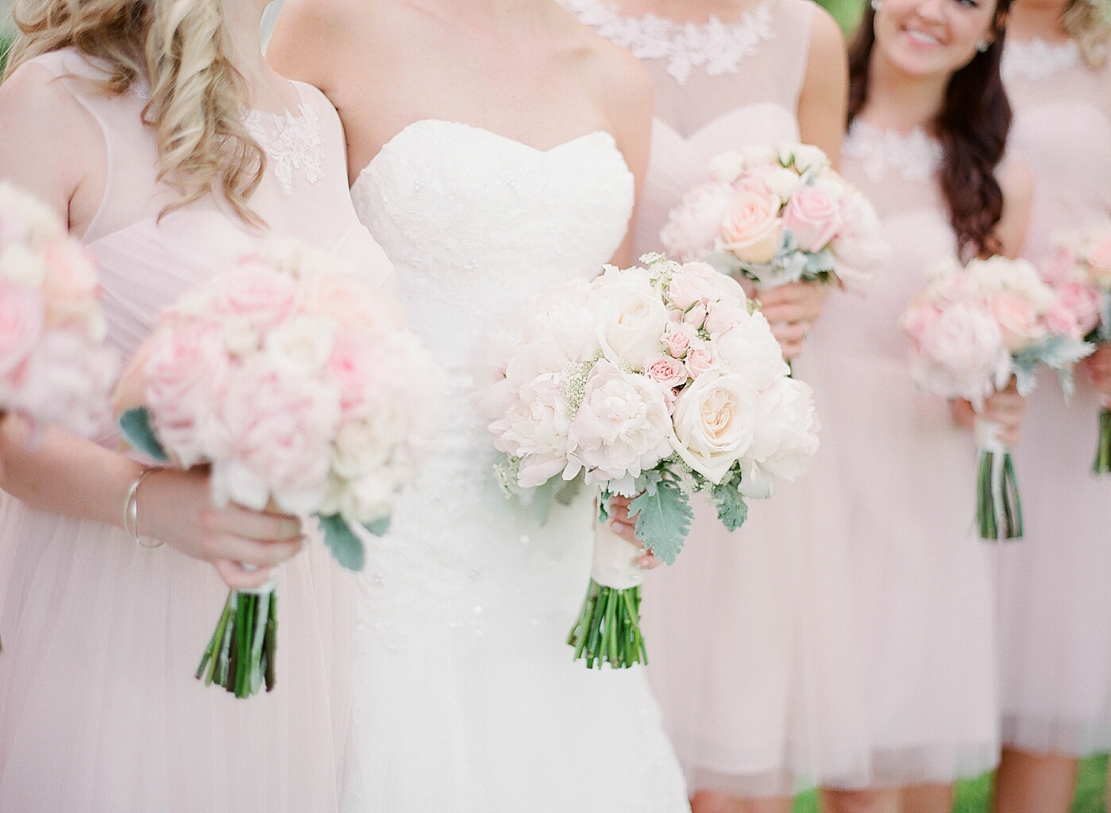 Chatauqua Lake Athenaeum Hotel Wedding blush bridesmaids dresses