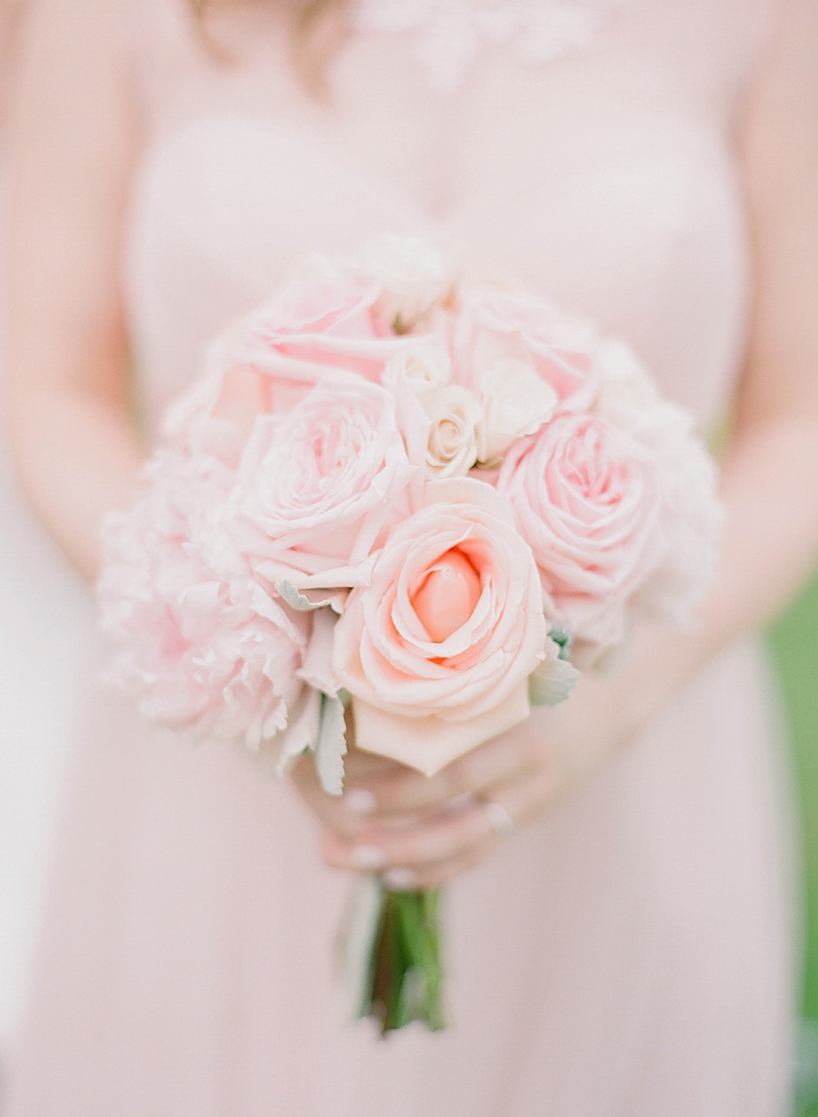 Chatauqua Lake Athenaeum Hotel Wedding blush bridesmaid dress bouquet