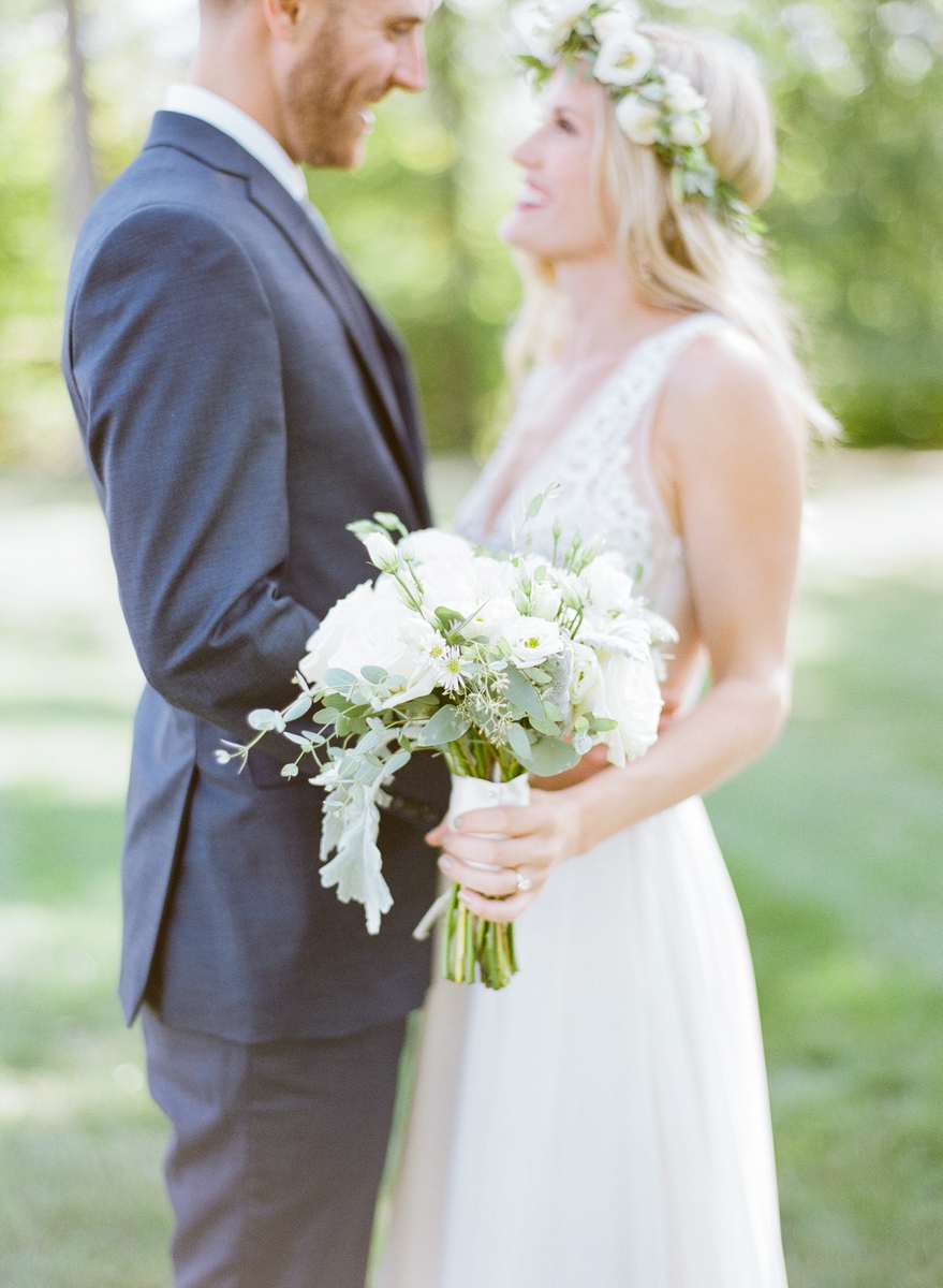 Backyard wedding, bohemian wedding, northeast ohio wedding, navy, blue, outdoor wedding, bride and groom, wedding bouquet, wedding flowers