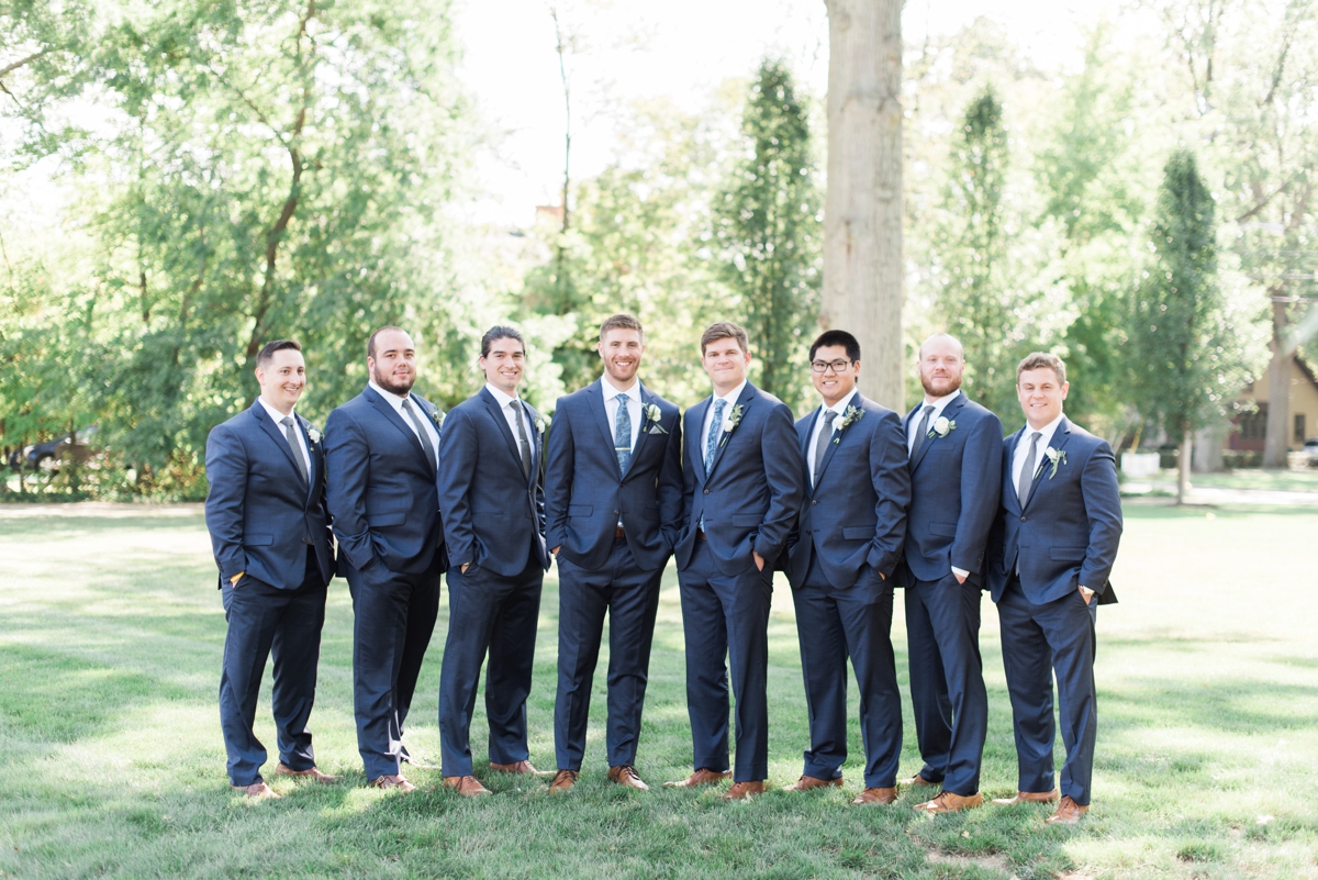 Backyard wedding, bohemian wedding, northeast ohio wedding, navy, blue, outdoor wedding, groomsmen, navy suits