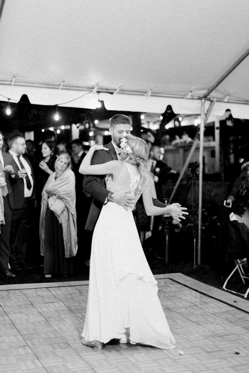 Backyard wedding, bohemian wedding, northeast ohio wedding, navy, blue, outdoor wedding, first dance, reception