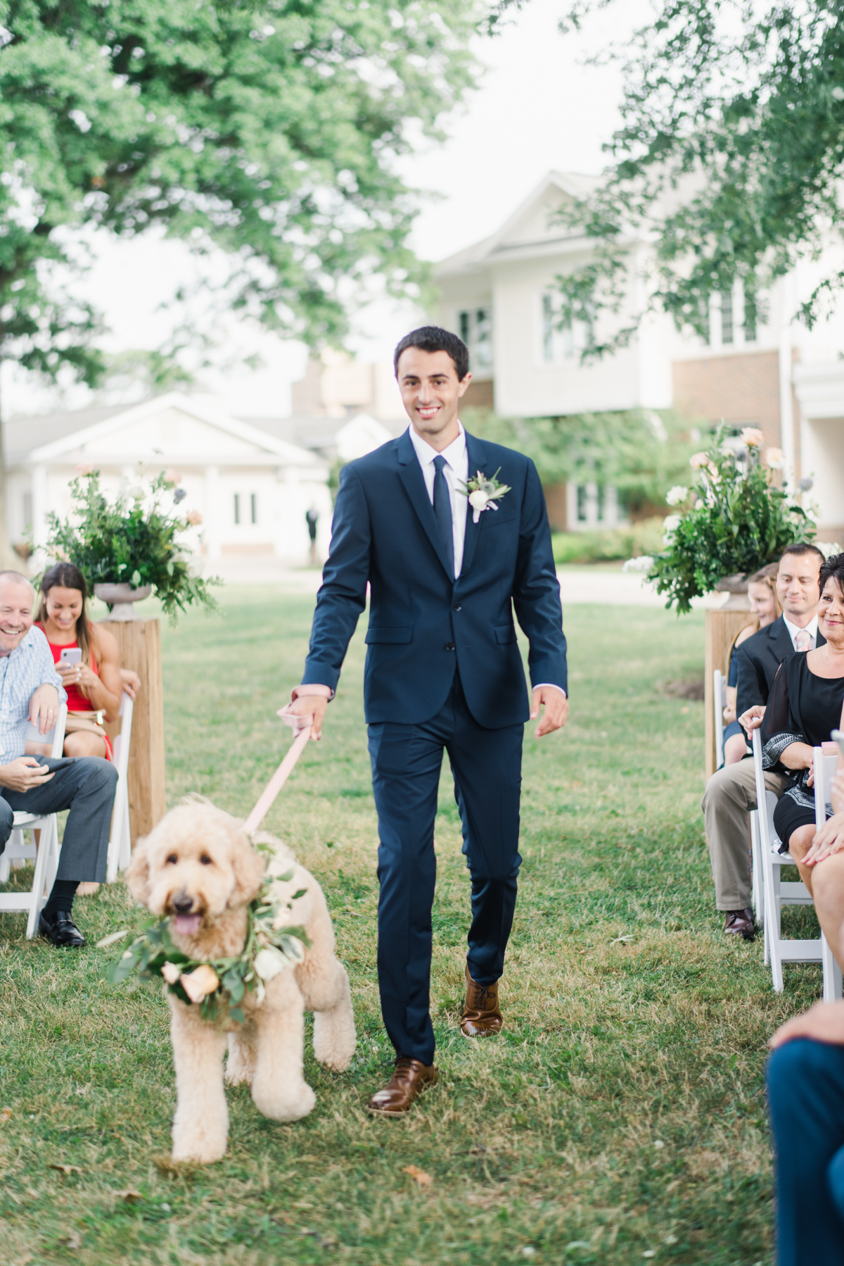acacia ballroom wedding, cleveland wedding, blush garden wedding, wedding dog, outdoor ceremony, garden ceremony, outdoor wedding