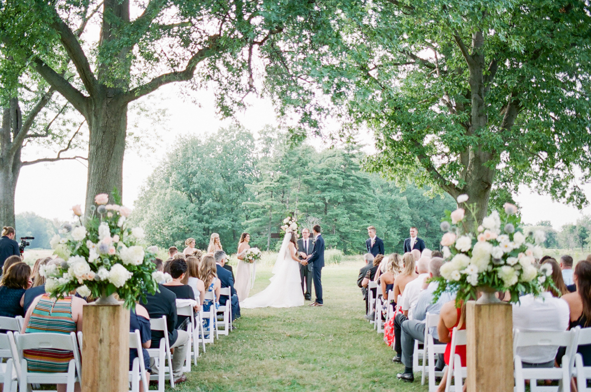 acacia ballroom wedding, cleveland wedding, blush garden wedding, wedding ceremony, outdoor wedding ceremony