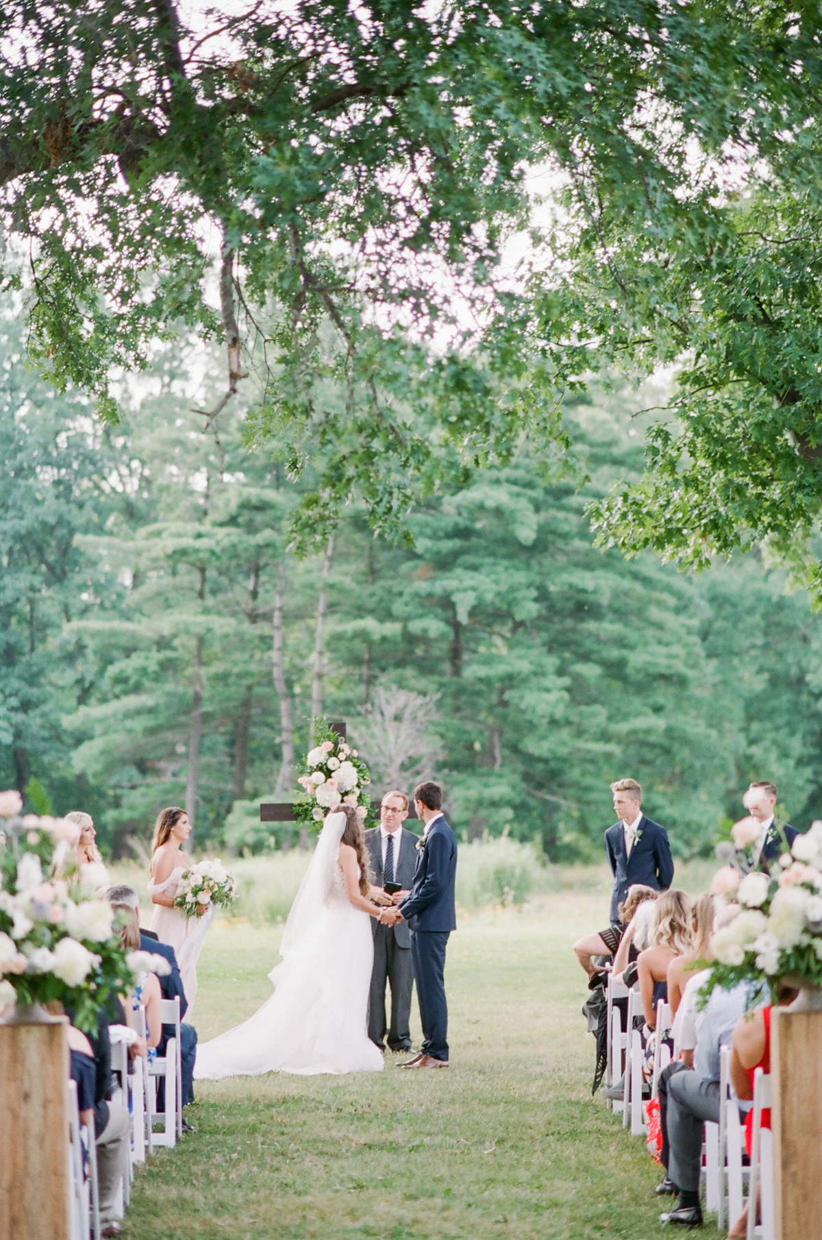 acacia ballroom wedding, cleveland wedding, blush garden wedding, wedding ceremony, outdoor ceremony, wedding ceremony decor