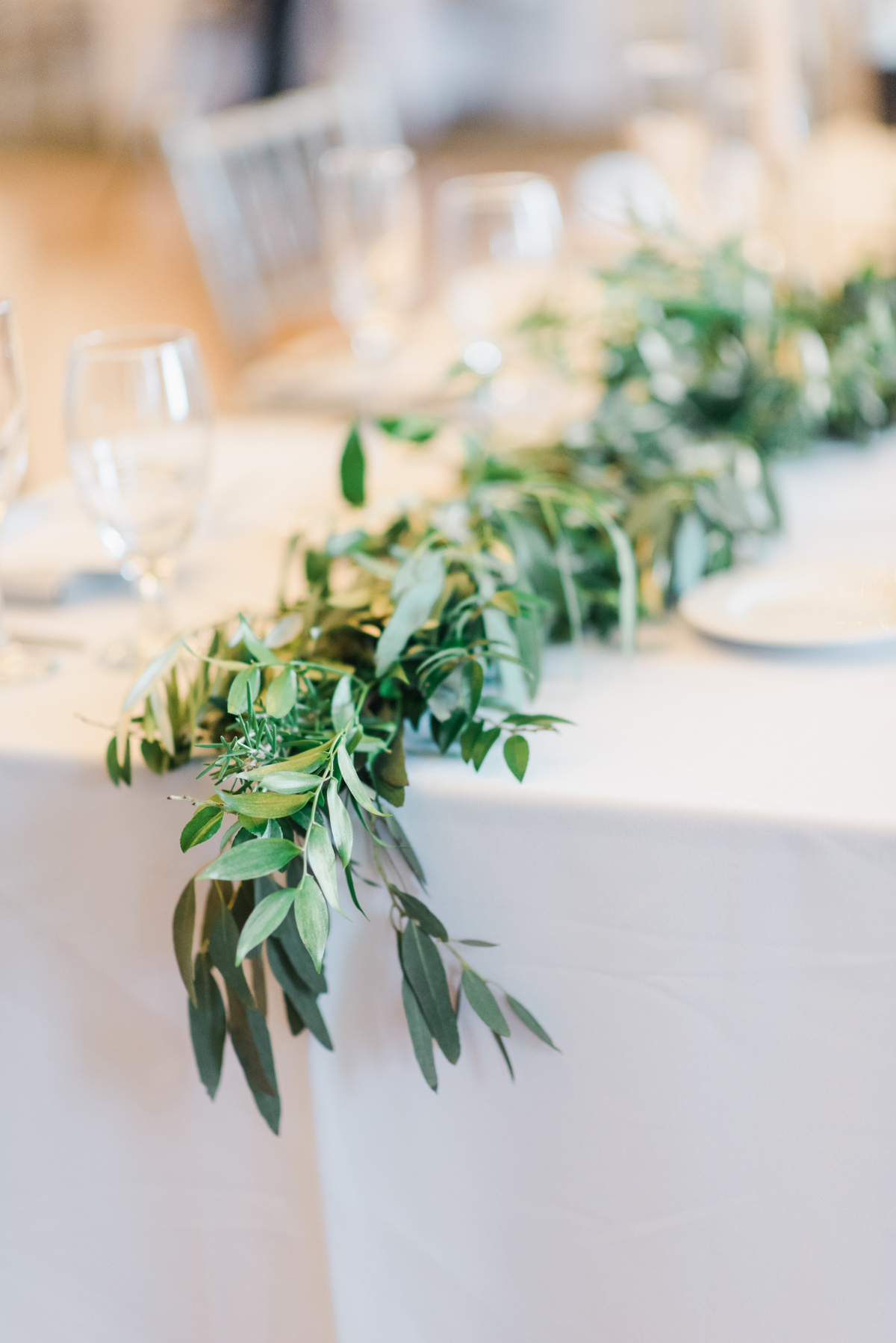 acacia ballroom wedding, cleveland wedding, blush garden wedding, reception, reception decor, head table, greenery