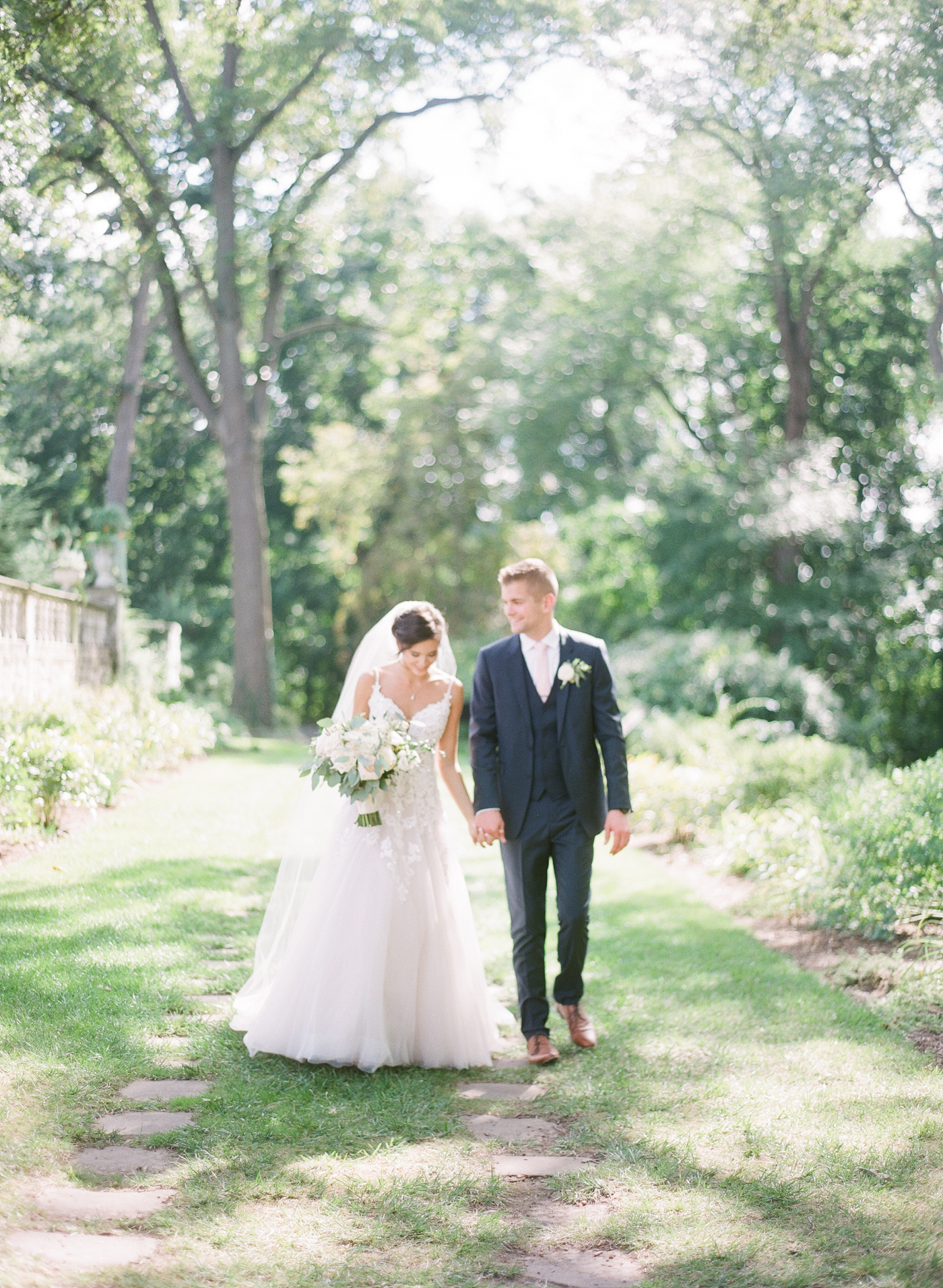 cleveland wedding, stan hywet wedding, film wedding photography, bride and groom, garden wedding