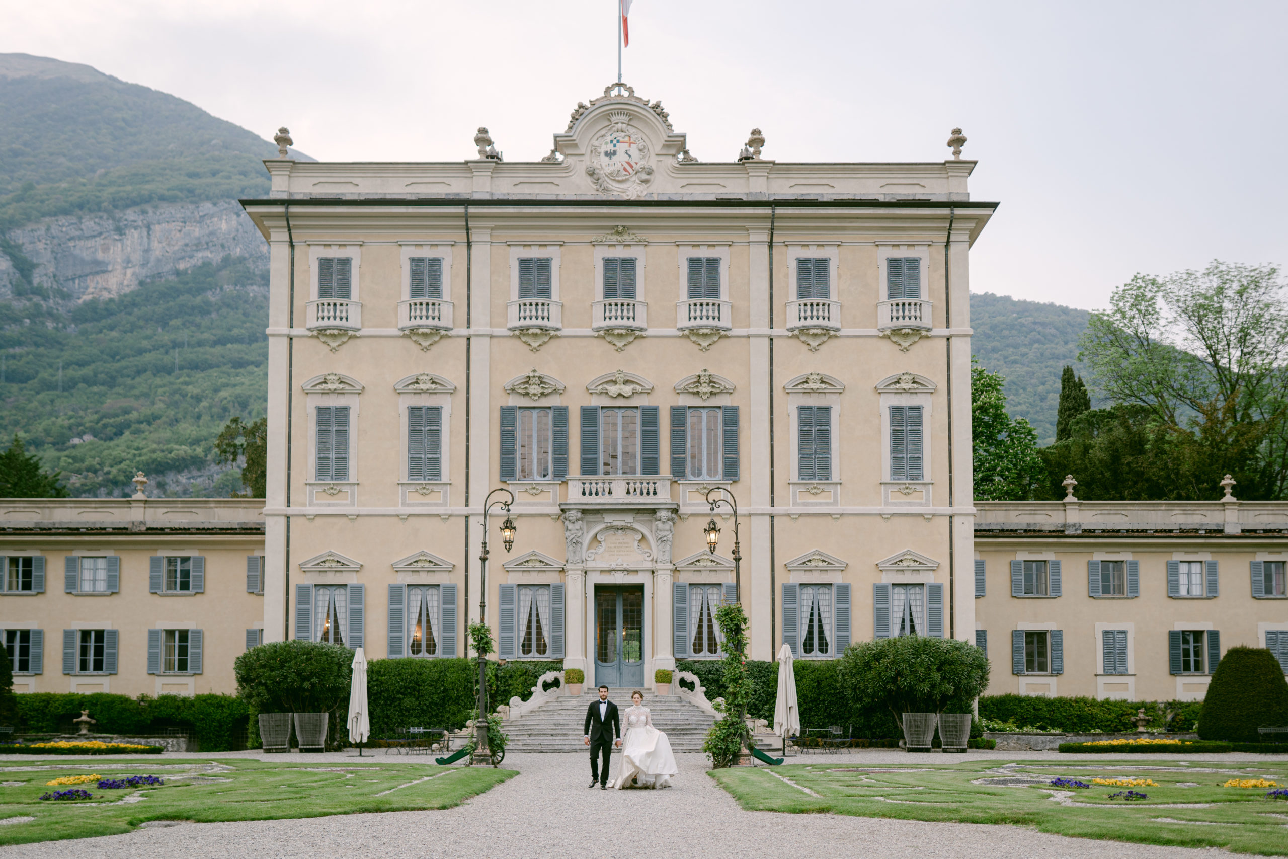 Bride and Groom at Villa Sola Cabiati destination wedding in Lake Como, Italy