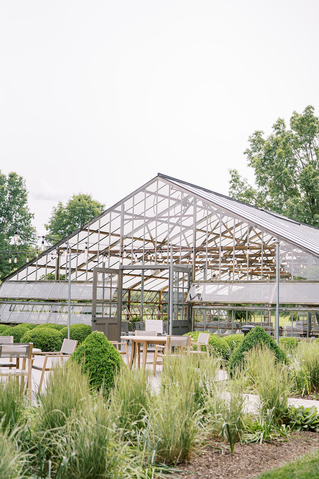 Greenhouse wedding venue at Jorgensen Farm Oak Grove