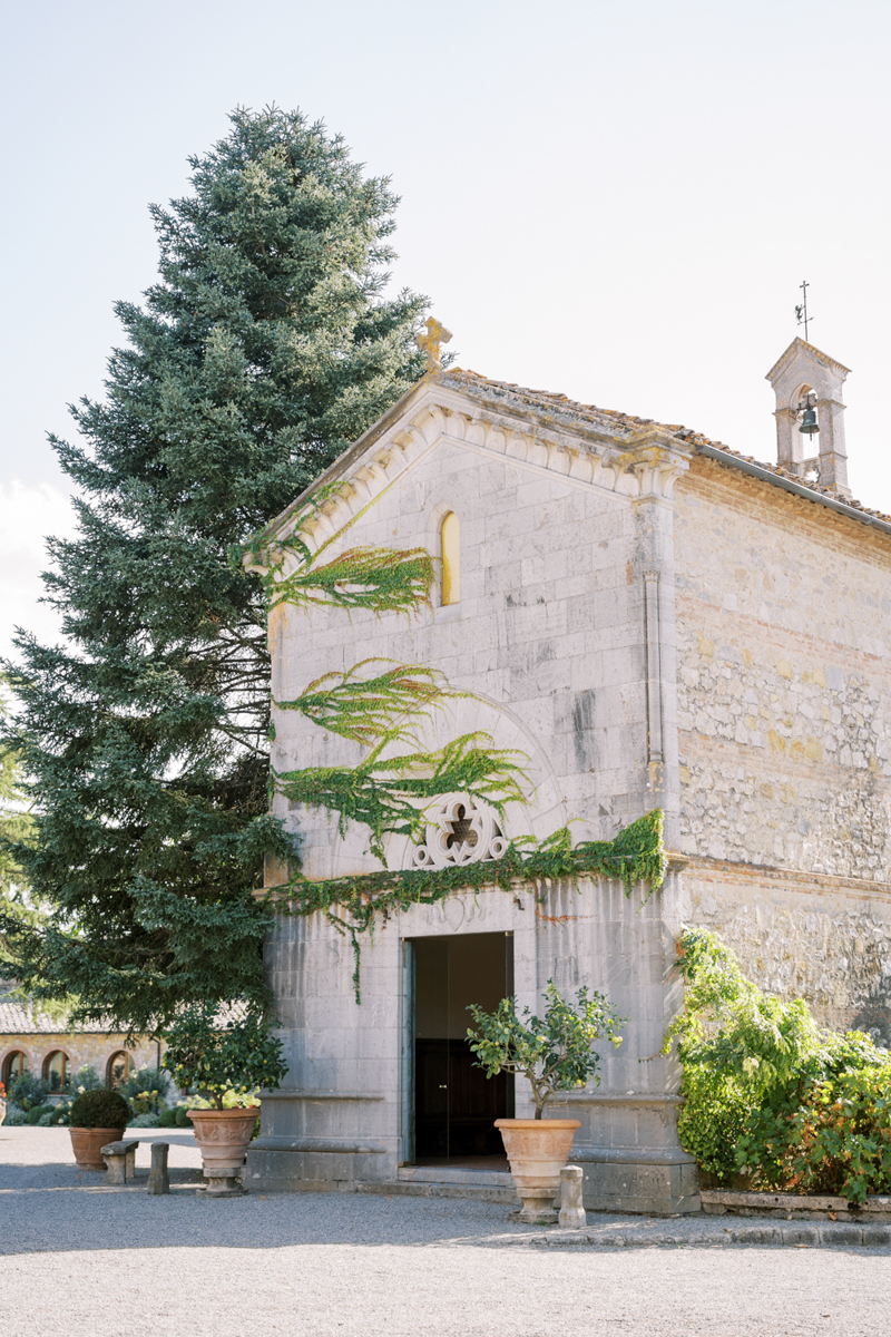 Wedding chapel at Borgo San Felice in Tuscany Italy